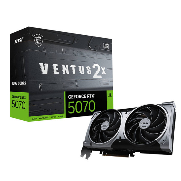 إم إس آي فـينتوس RTX 5070 12GB اصدار مروحتين مكسور السرعه OC رامات DDR7 - أسود إم إس آي فـينتوس RTX 5070 12GB اصدار مروحتين مكسور السرعه OC رامات DDR7 - أسود