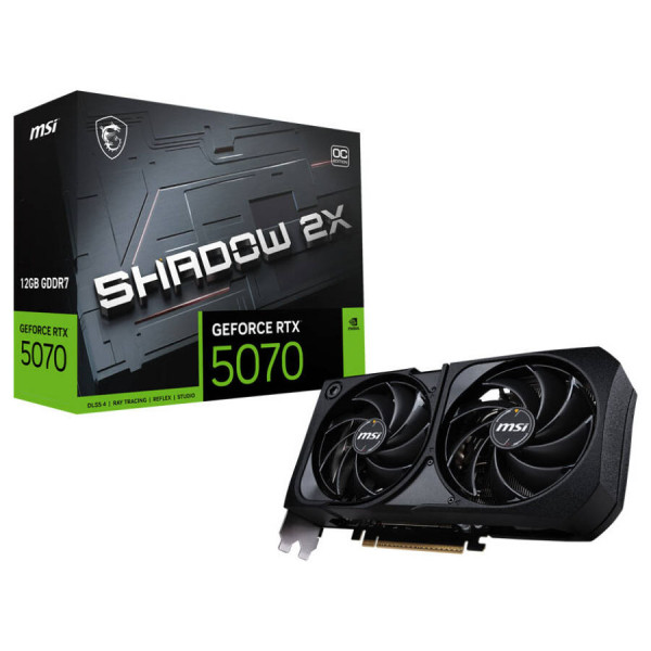 MSI SHADOW 2X NVIDIA GeForce RTX 5070 12GB OC GDDR7 - Black MSI SHADOW 2X NVIDIA GeForce RTX 5070 12GB OC GDDR7 - Black