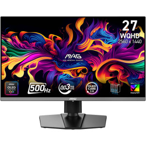 شاشة احترافية للالعاب -MAG 272QP QD-OLED X50 شاشة 27 بوصة WQHD هيرتز 500- OLED و زمن استجابة 0.03 MS - تدعم DisplayHDR True Black 500 - أسود