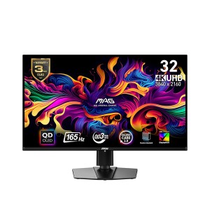 شاشة العاب احترافية MSI MAG 321UP, مقاس 32 بوصة مع QD-OLED,  دقة 4K UHD [3840 × 2160], معدل تحديث 165Hz , زمن استجابة 0.03ms, دعم HDR True Black 400 - أسود 