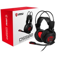 سماعة ألعاب سلكية MSI DS502، بصوت محيطي افتراضي 7.1، مايكروفون متعدد الاتجاهات، ونظام اهتزاز مدمج