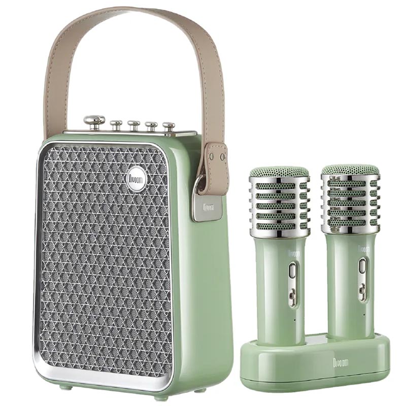 DIVOOM SONGBIRD HQ PORTABLE BLUETOOTH SPEAKER WITH 2 MICROPHONES - GREEN