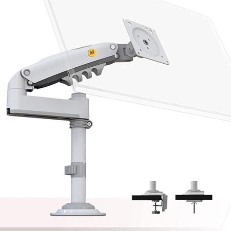 NORTH BAYOU H100 White Monitor Mount - 17-30" - Gas Spring - Up to 9kg