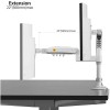NORTH BAYOU H100 White Monitor Mount - 17-30" - Gas Spring - Up to 9kg