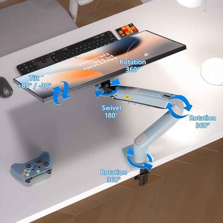 NORTH BAYOU F80-XV Monitor Mount - 17-30" - Gas Spring - 2-9kg - Lake Blue NORTH BAYOU F80-XV Monitor Mount - 17-30" - Gas Spring - 2-9kg - Lake Blue