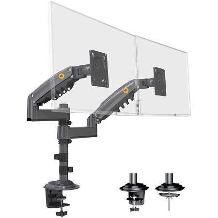 NORTH BAYOU H180 Dual Monitor Mount - 22-35" - Gas Spring - 12kg - Matte Charcoal NORTH BAYOU H180 Dual Monitor Mount - 22-35" - Gas Spring - 12kg - Matte Charcoal
