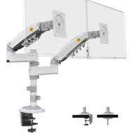 NORTH BAYOU H180-W Dual Monitor Mount - 22-35" - Gas Spring - 2-12kg - White
