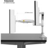 NORTH BAYOU H180-W Dual Monitor Mount - 22-35" - Gas Spring - 2-12kg - White NORTH BAYOU H180-W Dual Monitor Mount - 22-35" - Gas Spring - 2-12kg - White