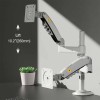 NORTH BAYOU H180-W Dual Monitor Mount - 22-35" - Gas Spring - 2-12kg - White NORTH BAYOU H180-W Dual Monitor Mount - 22-35" - Gas Spring - 2-12kg - White