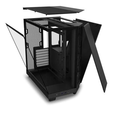 صندوق ألعاب NZXT H6 FLOW أسود | Mid Tower بتدفق هواء عالي وإضاءة ARGB وزجاج مقوى