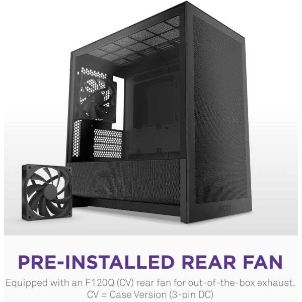 صندوق ألعاب NZXT H3 FLOW أسود| Mid Tower بتدفق هواء عالي وزجاج مقوى