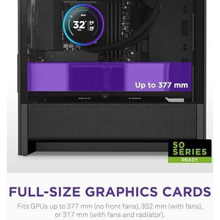 صندوق ألعاب NZXT H3 FLOW أسود| Mid Tower بتدفق هواء عالي وزجاج مقوى