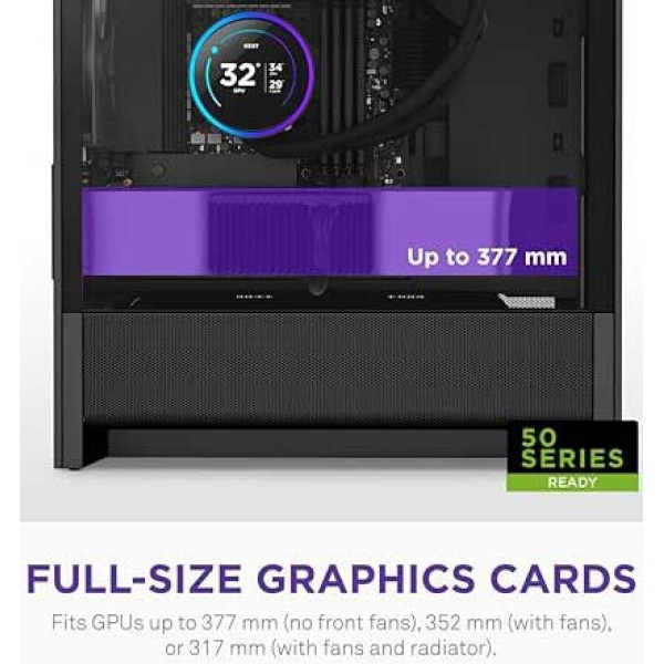 صندوق ألعاب NZXT H3 FLOW أسود| Mid Tower بتدفق هواء عالي وزجاج مقوى