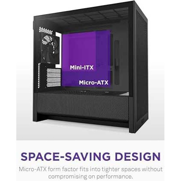 صندوق ألعاب NZXT H3 FLOW أسود| Mid Tower بتدفق هواء عالي وزجاج مقوى
