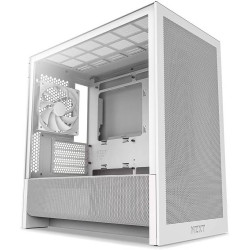Gaming Case NZXT H3 FLOW White  Mid Tower with High Airflow, ARGB Lighting & Tempered Glass