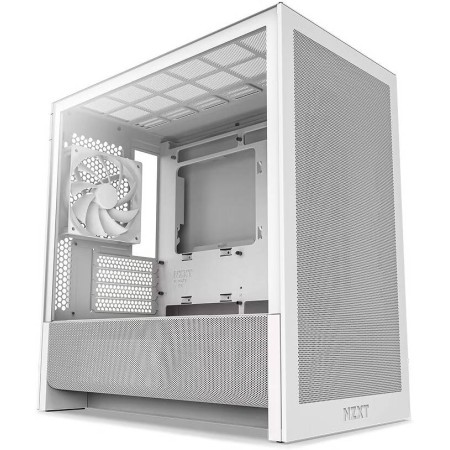 NZXT H3 Flow RGB Case - High Airflow - ARGB Lighting - Temp Glass - White