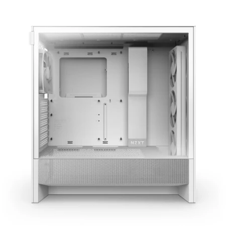 صندوق ألعاب NZXT H5 FLOW RGB أبيض | Mid Tower بتبريد عالي وإضاءة ARGB