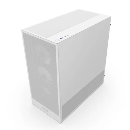 صندوق ألعاب NZXT H5 FLOW RGB أبيض | Mid Tower بتبريد عالي وإضاءة ARGB
