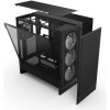 صندوق احترافي NZXT H5 Flow ار جي بي , واجهة أمامية شبكية, دعم منافذ USB-C، USB-A أمامية , 4 مراوح داخلية  - أسود