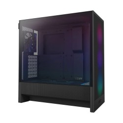 صندوق احترافي NZXT H5 Flow ار جي بي , واجهة أمامية شبكية, دعم منافذ USB-C، USB-A أمامية , 4 مراوح داخلية  - أسود