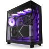 صندوق احترافي NZXT H6 Flow RGB , تصميم Dual-Chamber, دعم منافذ امامية USB Type-C, يدعم 3 مراوح مضيئة داخلية - أسود