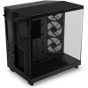 صندوق احترافي NZXT H6 Flow RGB , تصميم Dual-Chamber, دعم منافذ امامية USB Type-C, يدعم 3 مراوح مضيئة داخلية - أسود