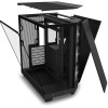 صندوق احترافي NZXT H6 Flow RGB , تصميم Dual-Chamber, دعم منافذ امامية USB Type-C, يدعم 3 مراوح مضيئة داخلية - أسود