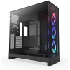 صندوق احترافي NZXT H9 Flow ار جي بي , تصميم Dual-Chamber, دعم اللوحات الأم ذات التوصيل الخلفي, 4 مراوح داخلية - أسود