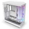 NZXT H9 Flow RGB Dual-chamber Case, support up to 420 mm AIO, support Rear-connect MB, Includes, 4x Fans - WHITE