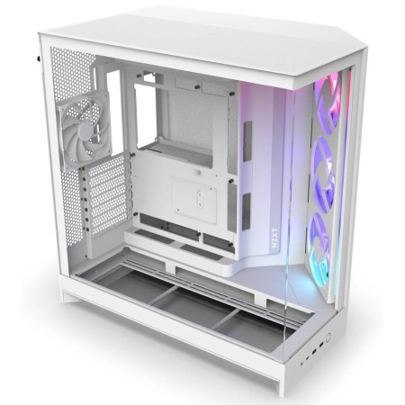 NZXT H9 Flow RGB Case - Dual Chamber - 4x Fans - 420mm AIO Support - White NZXT H9 Flow RGB Case - Dual Chamber - 4x Fans - 420mm AIO Support - White