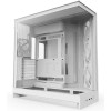 NZXT H9 Flow RGB Dual-chamber Case, support up to 420 mm AIO, support Rear-connect MB, Includes, 4x Fans - WHITE