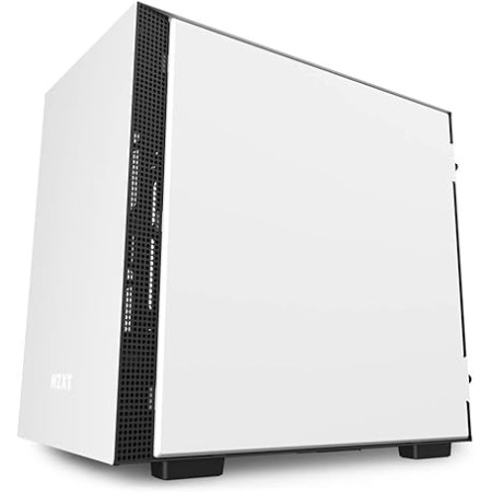 صندوق ألعاب NZXT H210i أبيض/أسود | Mini-ITX بتدفق هواء عالي وإضاءة RGB وزجاج مقوى
