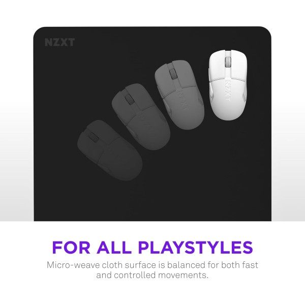NZXT Zone 2XL Gaming Mousepad, 900 × 400 mm, 3mm Thickness, Micro-Weave Cloth Surface - BLACK