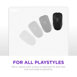 NZXT Zone XL Gaming Mousepad, 750 × 400 mm, 3mm Thickness, Micro-Weave Cloth Surface - WHITE