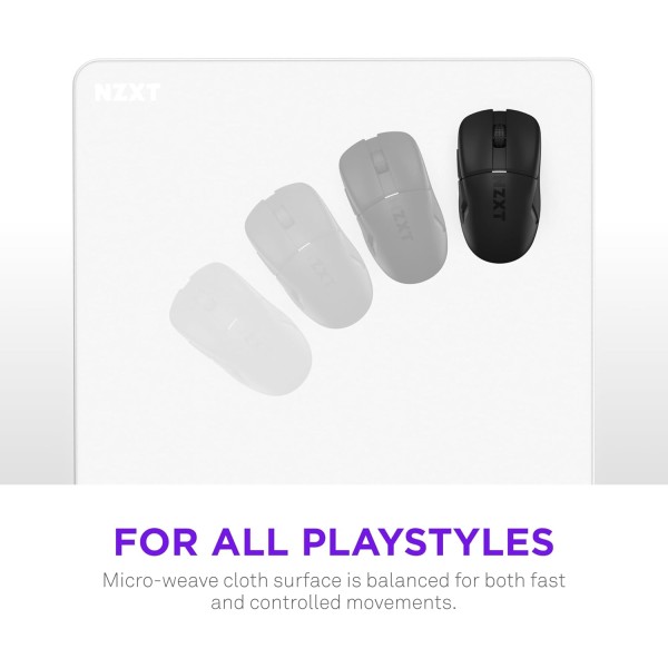 ماوس باد كبيرة الحجم من NZXT مقاس 2XL, بمساحة 900 × 400 مم, سطح من القماش بتقنية Micro-Weave, قاعدة مطاطية غير قابلة للانزلاق - أبيض