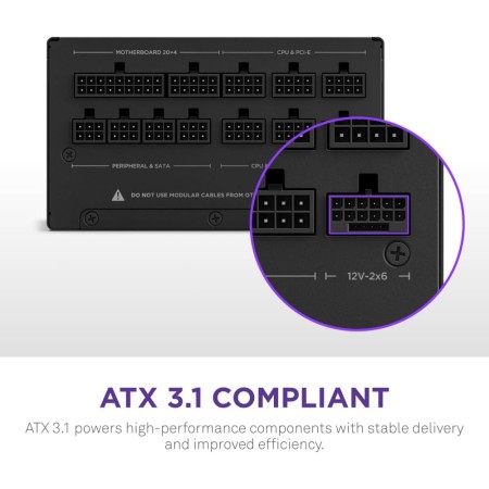مزود طاقة احترافي بقدرة 1200 واط, NZXT C1200, كفاءة 80 PLUS Gold, مطابق لمعيار ATX 3.1, كابلات قابلة للفصل بالكامل لتسهيل التركيب وتنظيم الكابلات - أسود مزود طاقة احترافي بقدرة 1200 واط, NZXT C1200, كفاءة 80 PLUS Gold, مطابق لمعيار ATX 3.1, كابلات قابلة للفصل بالكامل لتسهيل التركيب وتنظيم الكابلات - أسود