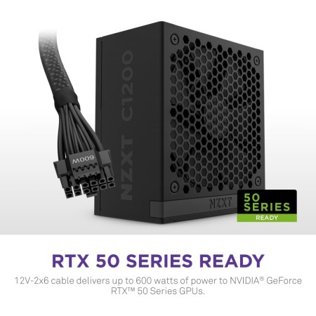 مزود طاقة احترافي بقدرة 1200 واط, NZXT C1200, كفاءة 80 PLUS Gold, مطابق لمعيار ATX 3.1, كابلات قابلة للفصل بالكامل لتسهيل التركيب وتنظيم الكابلات - أسود مزود طاقة احترافي بقدرة 1200 واط, NZXT C1200, كفاءة 80 PLUS Gold, مطابق لمعيار ATX 3.1, كابلات قابلة للفصل بالكامل لتسهيل التركيب وتنظيم الكابلات - أسود