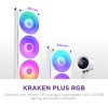 مبرد مائي احترافي NZXT Kraken Plus 240, شاشة LCD مربعة مقاس 1.54 بوصة, مروحتين RGB عالية الكفاءة مقاس 120 مم, متوافق مع معالجات Intel و AMD الحديثة - أبيض