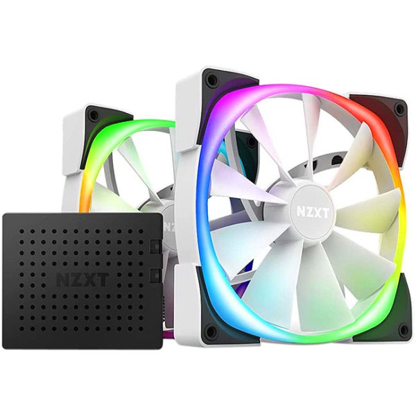 NZXT AER RGB 2-140mm - Dual Fans (Lighting Controller Included) - White