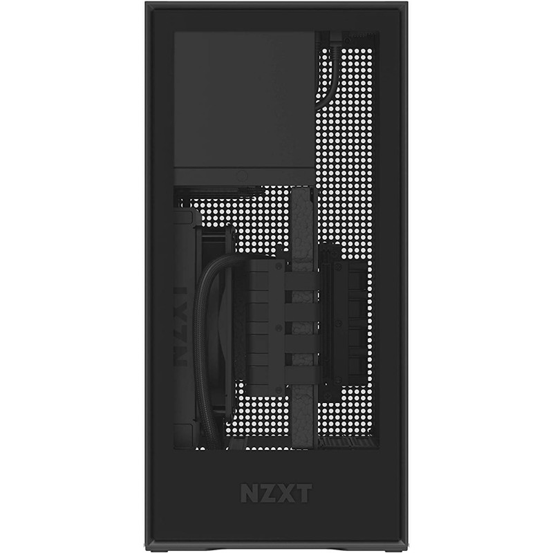 NZXT H1 UK Version- Small Form-Factor ITX Case - Dual Chamber Airflow - Tinted Tempered Glass Front Panel - Integrated 650W 80+ Gold PSU - 140mm AIO Watercooler - PCIe 3.0 High-Speed Riser Card -White