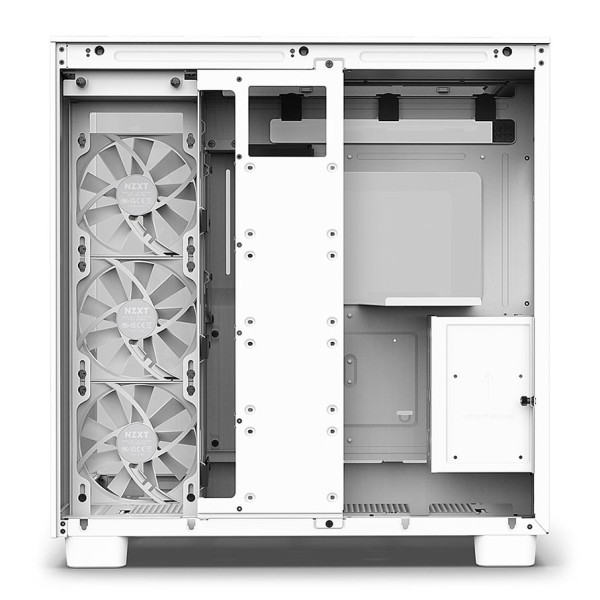 أن زد أكس تي H9 فلوو كيس كمبيوتر للالعاب مع 4 مراوح بدون اضاءة - أبيض