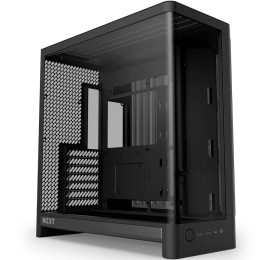 كيس ألعاب ميد تاور NZXT H6 Compact Dual-Chamber CC-H62FB-01 - زجاج منحني - دعم اللوحات الخلفية
