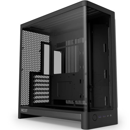 كيس ألعاب ميد تاور NZXT H6 Compact Dual-Chamber CC-H62FB-01 - زجاج منحني - دعم اللوحات الخلفية كيس ألعاب ميد تاور NZXT H6 Compact Dual-Chamber CC-H62FB-01 - زجاج منحني - دعم اللوحات الخلفية