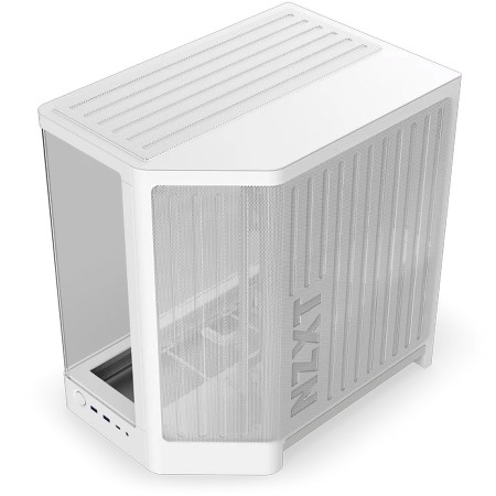كيس ألعاب ميد تاور NZXT H6 Compact Dual-Chamber CC-H62FW-01 - زجاج منحني - دعم اللوحات الخلفية
