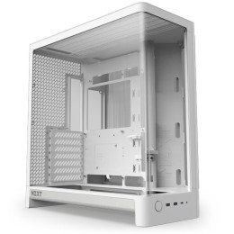كيس ألعاب ميد تاور NZXT H6 Compact Dual-Chamber CC-H62FW-01 - زجاج منحني - دعم اللوحات الخلفية