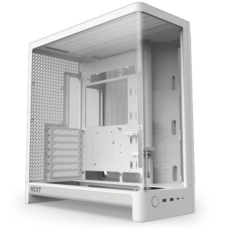 كيس ألعاب ميد تاور NZXT H6 Compact Dual-Chamber CC-H62FW-01 - زجاج منحني - دعم اللوحات الخلفية