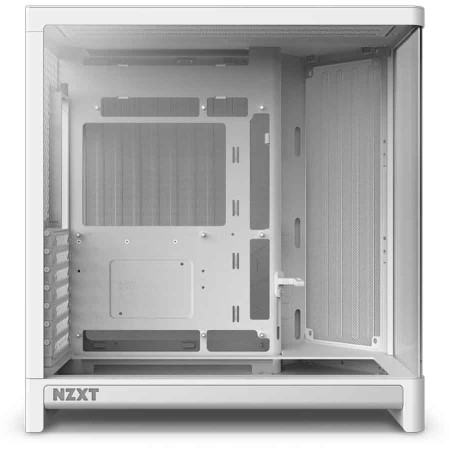 كيس ألعاب ميد تاور NZXT H6 Compact Dual-Chamber CC-H62FW-01 - زجاج منحني - دعم اللوحات الخلفية