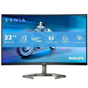 شاشة الألعاب فيليبس إيفنيا 32M1C5200W/89 – منحنيّة، بحجم 31.5 بوصة، دقة FHD (1920×1080)، معدل تحديث 240 هرتز، زمن استجابة 0.5 مللي ثانية، وتقنية Adaptive Sync