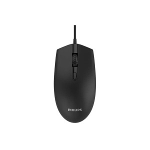 فأرة مكتبية سلكية PHILIPS SPK7204B/55, دقة استشعار تصل حتى 1200 DPI, سطح غير لامع مقاوم للبصمات, 4 أزرار, 62 غرام , كيبل USB - أسود 