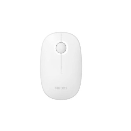 فأرة مكتبية لاسلكية PHILIPS SPK7378W/55, اتصال لاسلكي 2.4GHz , دقة استشعار تصل حتى 1600 DPI, سطح مطاطي, وزن حوالي 42 غرام (بدون البطارية) - أبيض